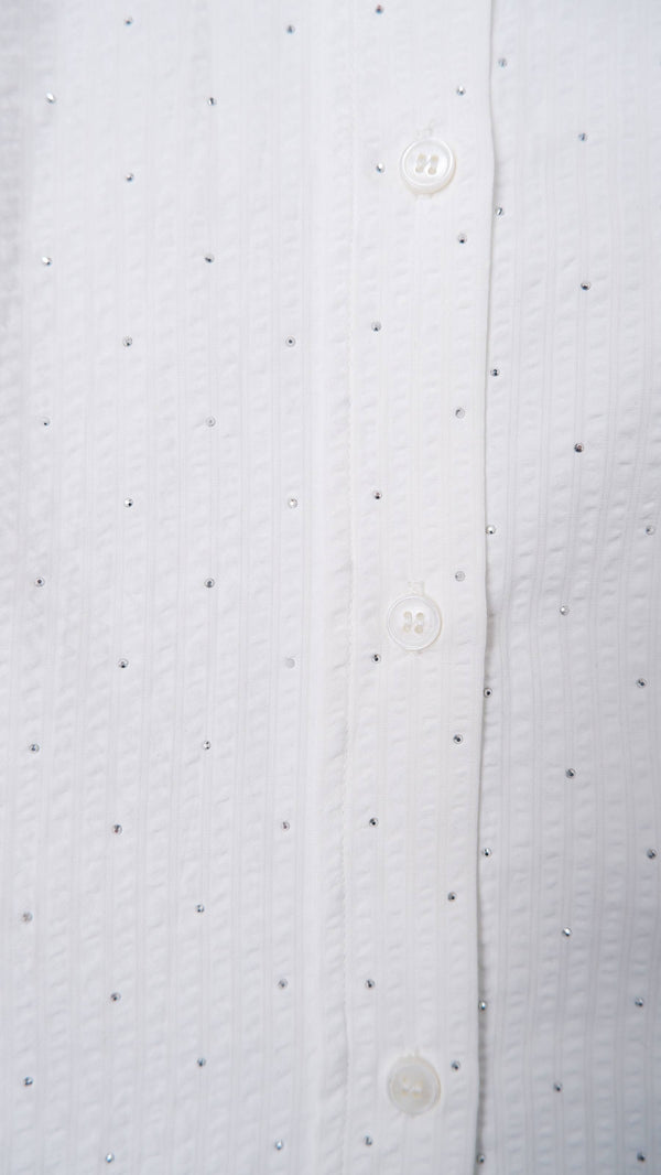 Black Colour Starry simili shirt white