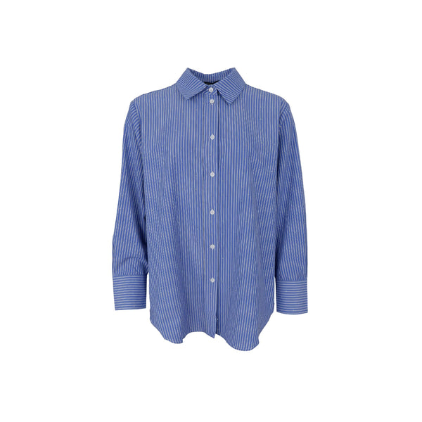 Black Colour Starry simili shirt blue stripe