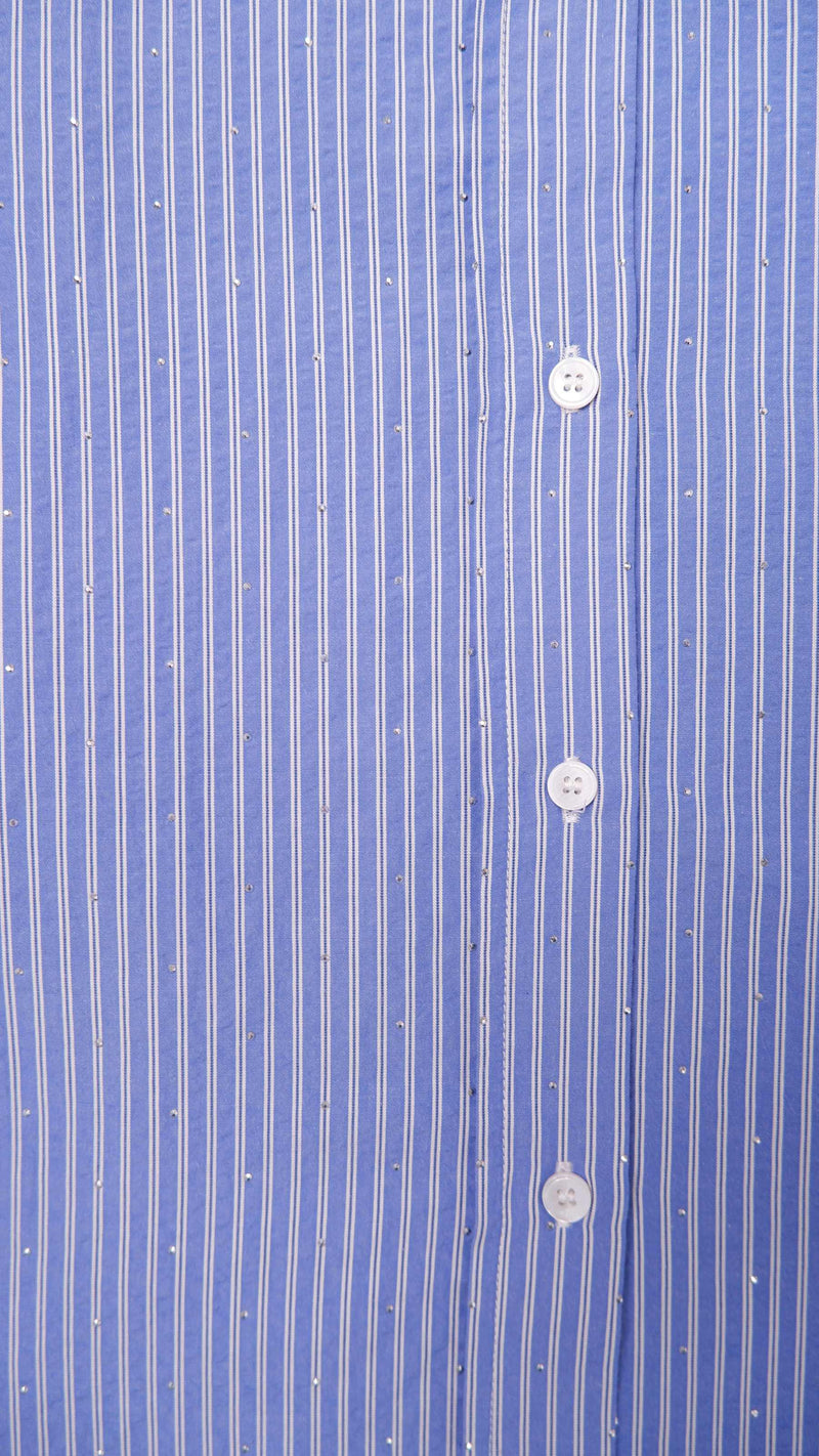Black Colour Starry simili shirt blue stripe