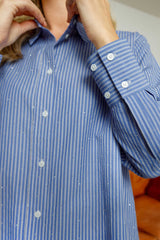 Black Colour Starry simili shirt blue stripe