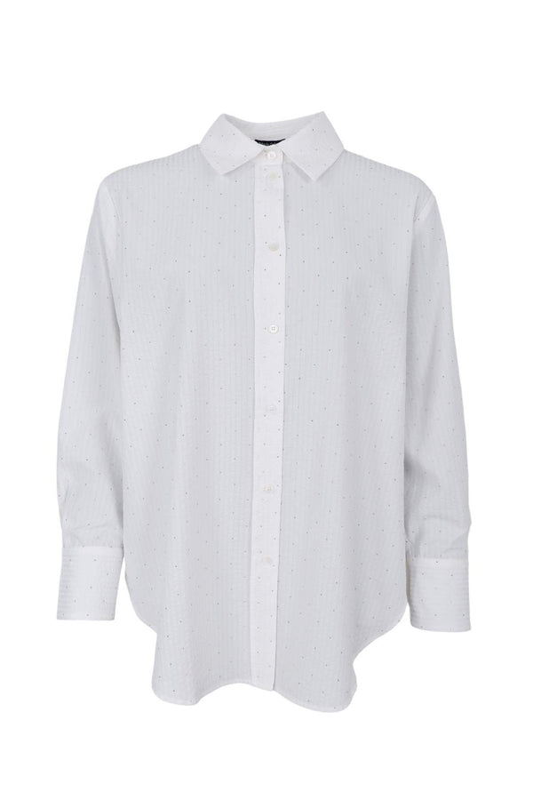 Black Colour Starry simili shirt white
