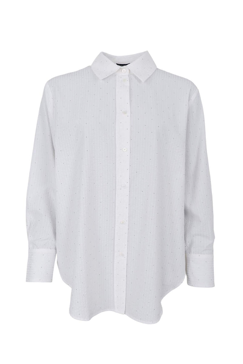 Black Colour Starry simili shirt white