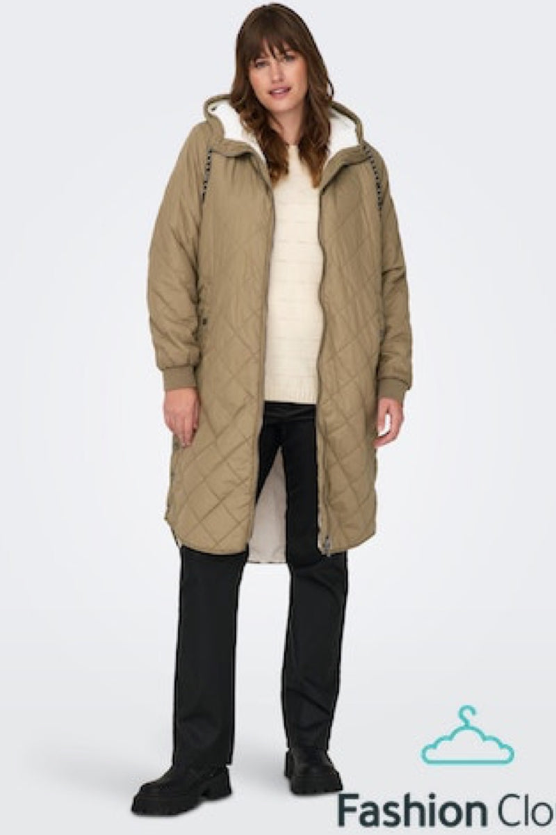 Only Carmakoma Sandy quilt coat brown