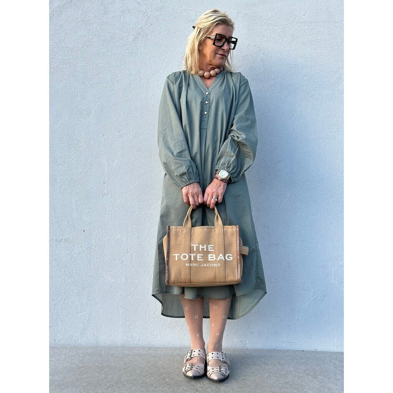 Gaspar LOVE poplin dress dusty green