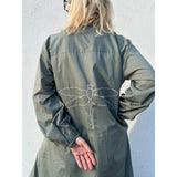 Gaspar LOVE poplin dress dusty green