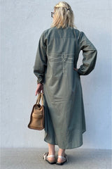 Gaspar LOVE poplin dress dusty green