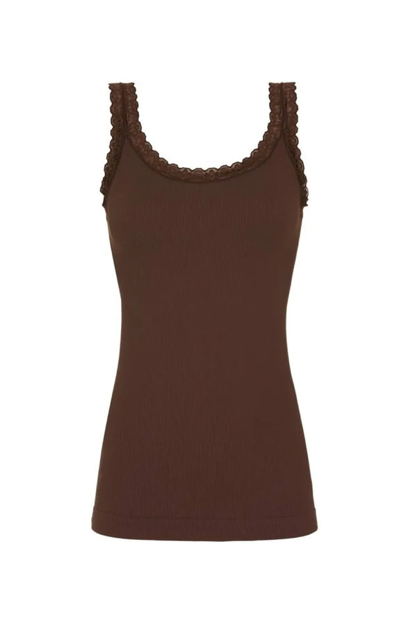 Tim & Simonsen Frida rib top med blonde cioccolato (chokolade brun)