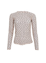 Black Colour Isole Love mesh blouse nude heart