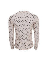 Black Colour Isole Love mesh blouse nude heart
