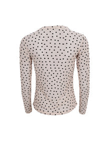 Black Colour Isole Love mesh blouse nude heart