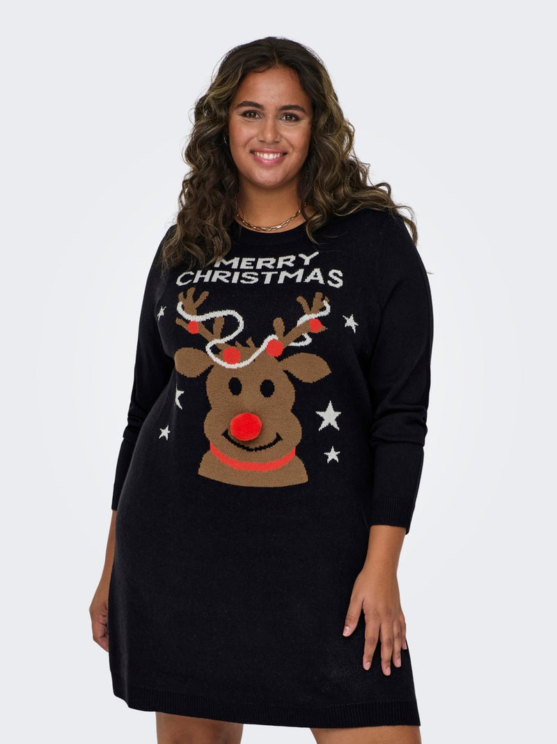 Only Carmakoma Xmas Deer dress knit
