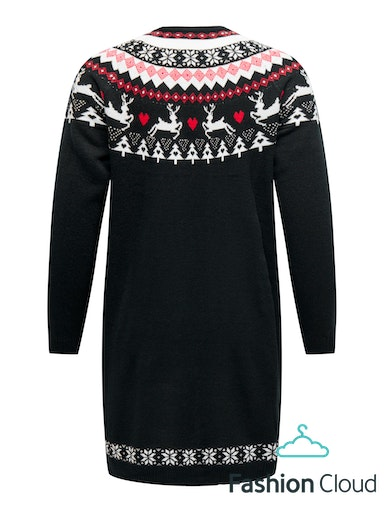 Only Carmakoma snow xmas dress knit black