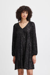 Ichi Fauci paillet dress black