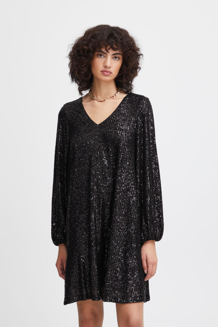 Ichi Fauci paillet dress black