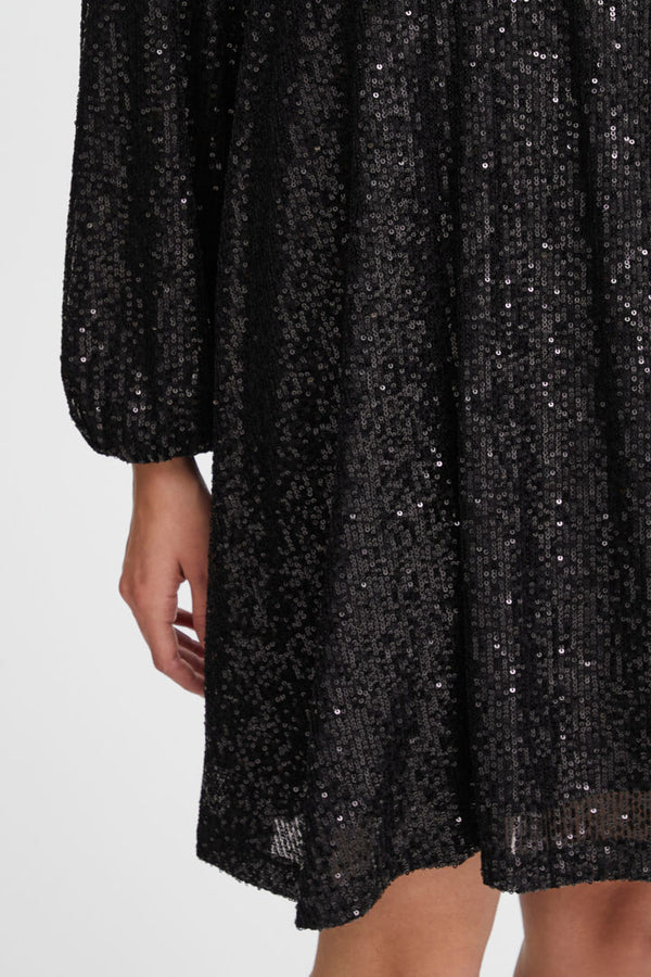 Ichi Fauci paillet dress black