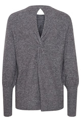 Ichi Macon knit dark grey melange