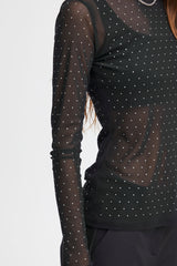 ichi Joslyn mesh blouse black