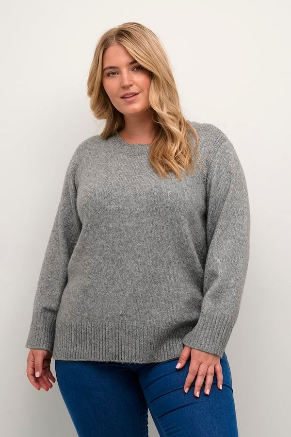 Kaffe Curve Colla strik grey melange