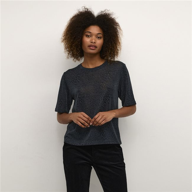 Kaffe Natja t-shirt black glitter