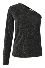 Kaffe Barbara assymetric t-shirt black glitter