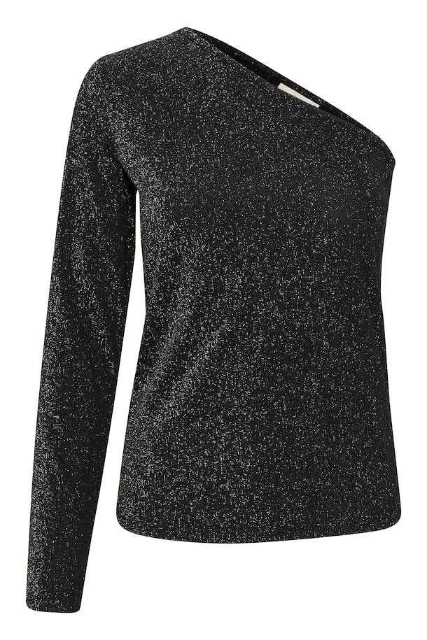 Kaffe Barbara assymetric t-shirt black glitter
