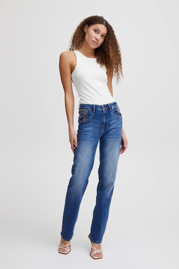 Pulz Karolina jeans straight leg  medium blue