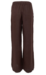 Black Colour Melina wide linen pant coffee