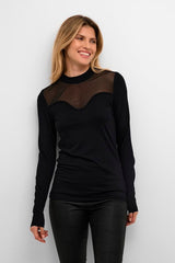 Culture Grace mesh blouse black