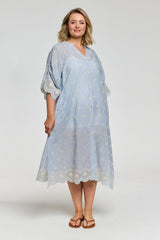 Gozzip Lucia dress blue/off stripe