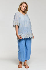 Gozzip Lillian blouse blue/off stripe