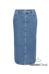 Only Carmakoma Sophie denim skirt blue