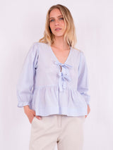 Neo Noir Bella slim stripe blouse