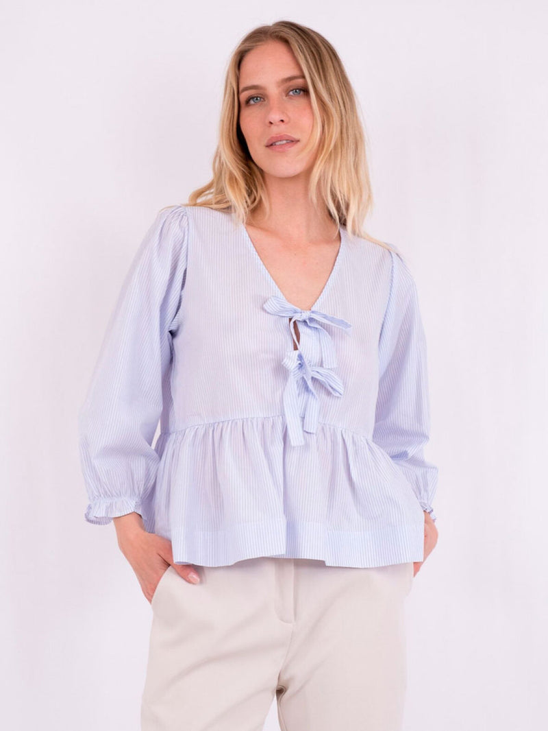 Neo Noir Bella slim stripe blouse