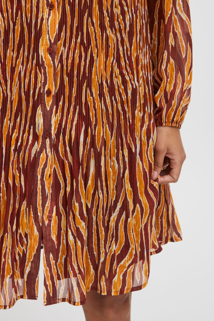 Ichi Illy dress brown animal