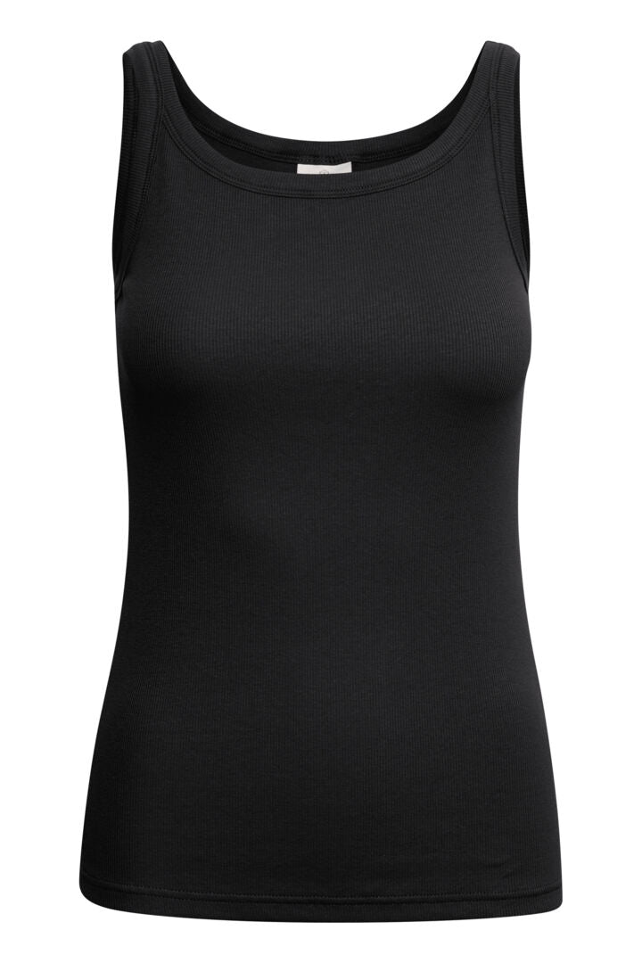 Kaffe Carna rib tanktop sort