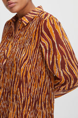 Ichi Illy dress brown animal