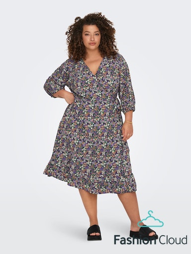 Only Carmakoma Livia 3/4 wrap midi dress