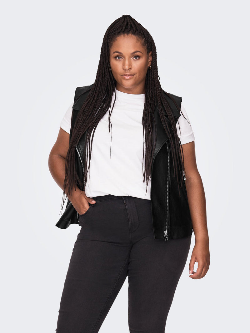 Only Carmakoma Vera faux læder vest