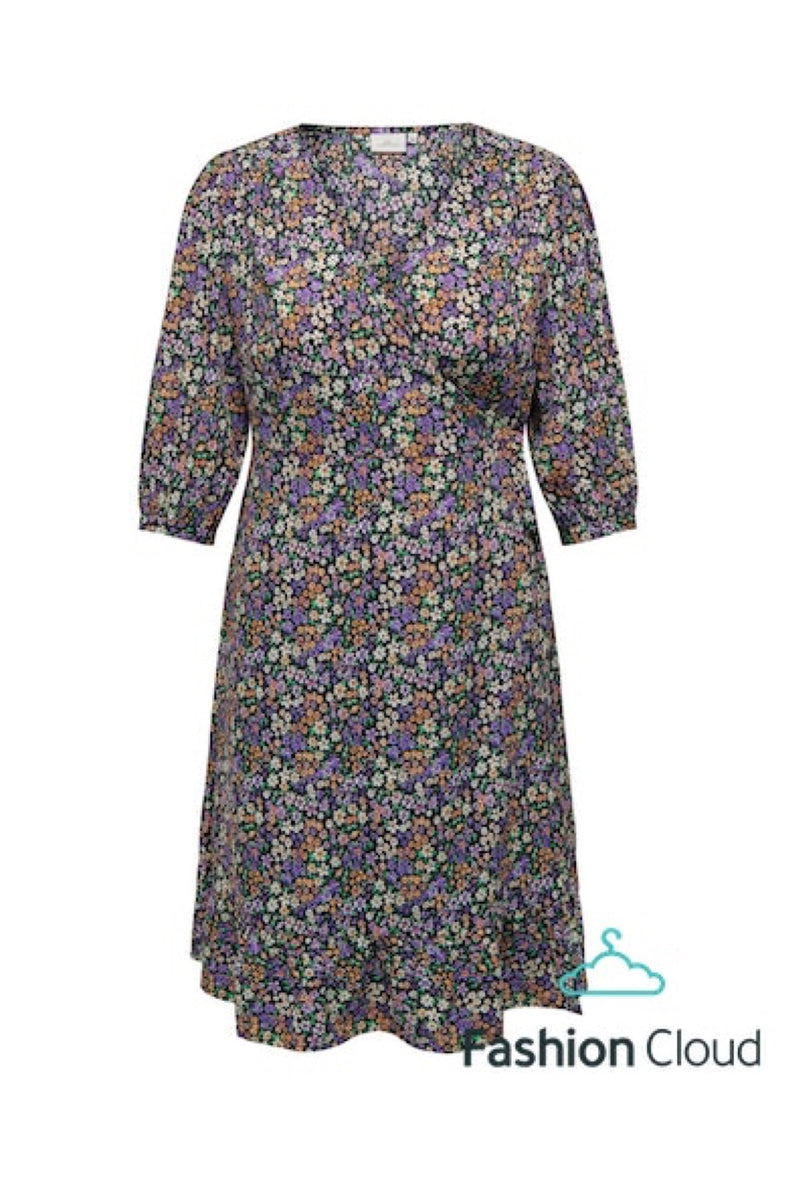 Only Carmakoma Livia 3/4 wrap midi dress
