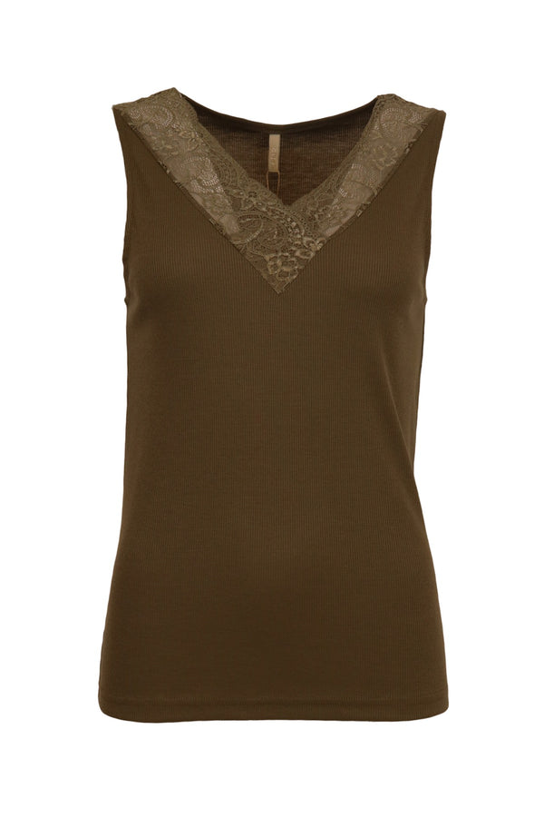 Ofelia Mette top med blonde Ivy/oliven
