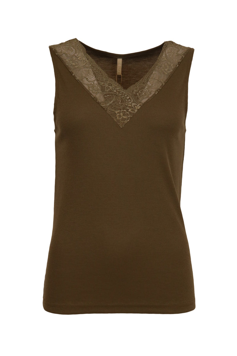 Ofelia Mette top med blonde Ivy/oliven