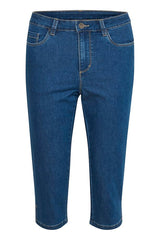 Kaffe Vicky capri jeans mellemblå