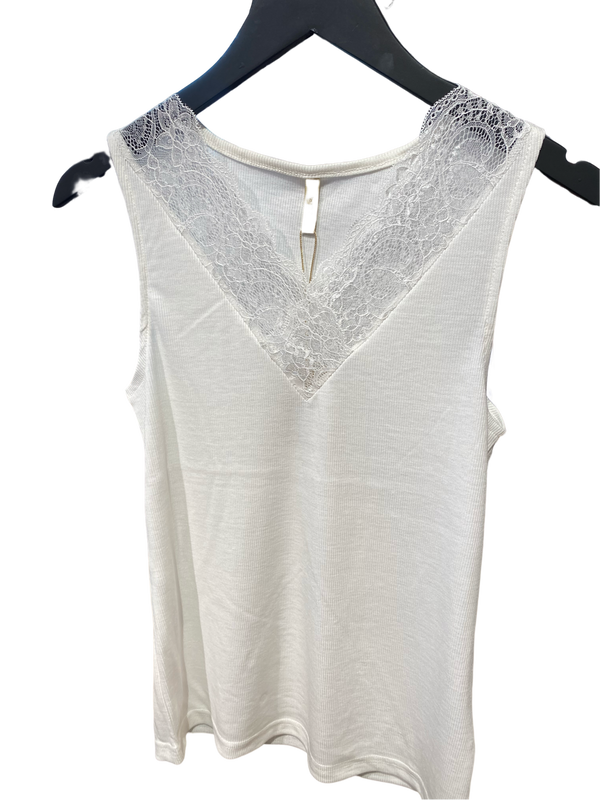 Ofelia Mette top med blonde off white