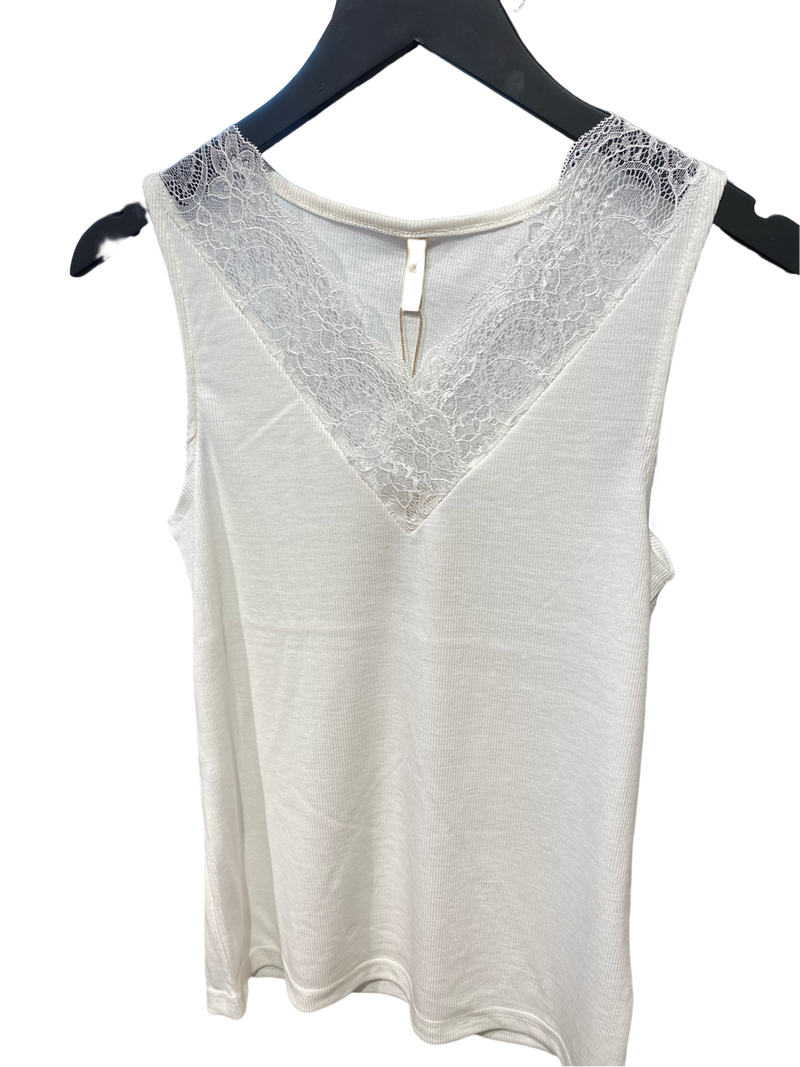 Ofelia Mette top med blonde off white
