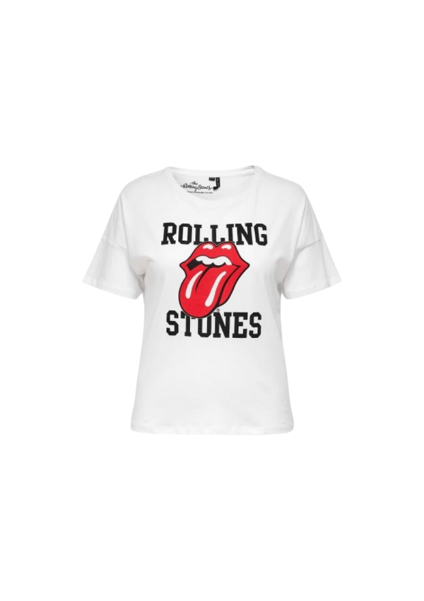 ONLY CARMAKOMA ROLLING T-SHIRT HVID MED PRINT