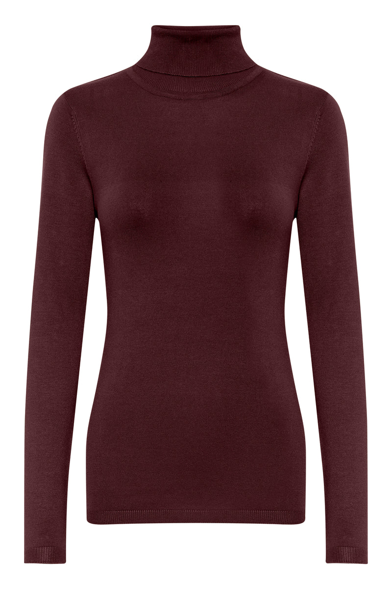 Ichi Mafa rullekrave bluse Brun