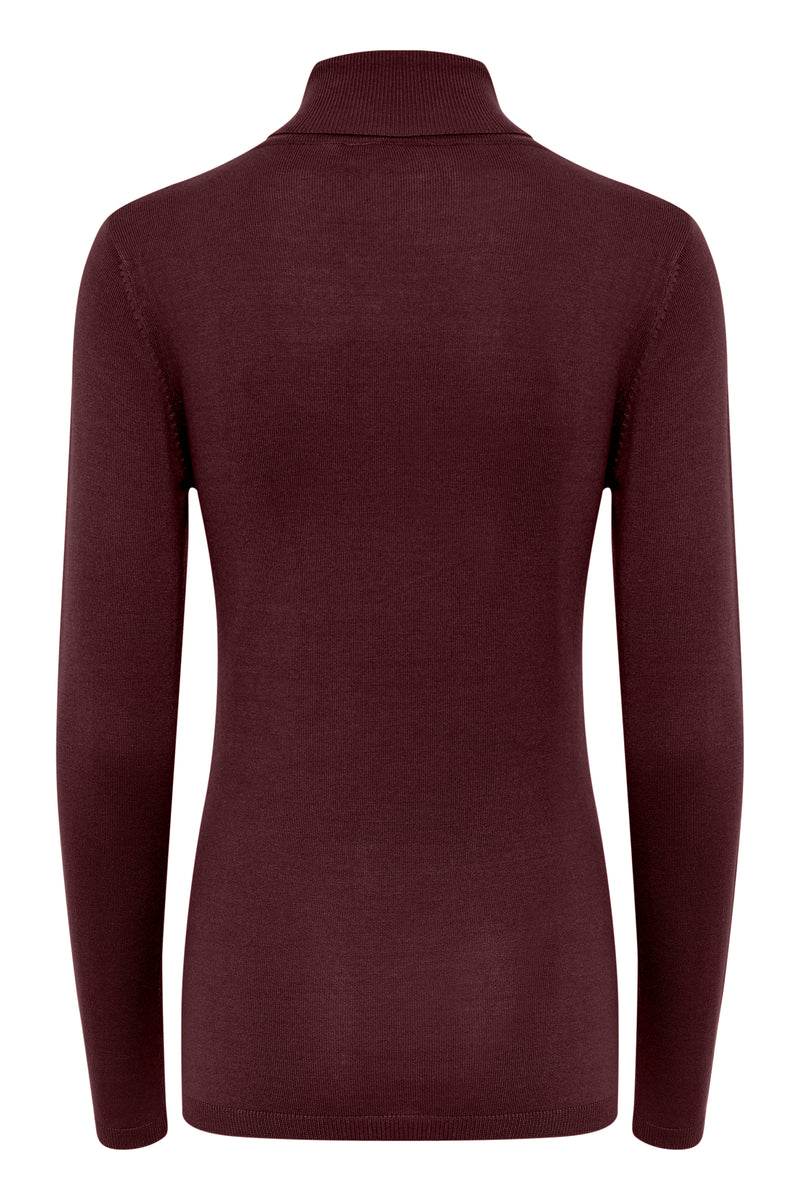 Ichi Mafa rullekrave bluse Brun