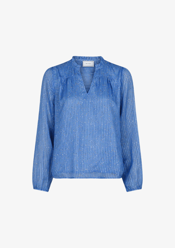 NEO NOIR BISA SPARKLE BLUSE BLÅ