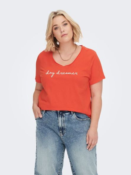 Only Carmakoma T-shirt med print Quote