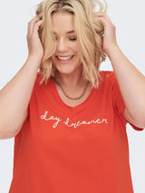 Only Carmakoma T-shirt med print Quote